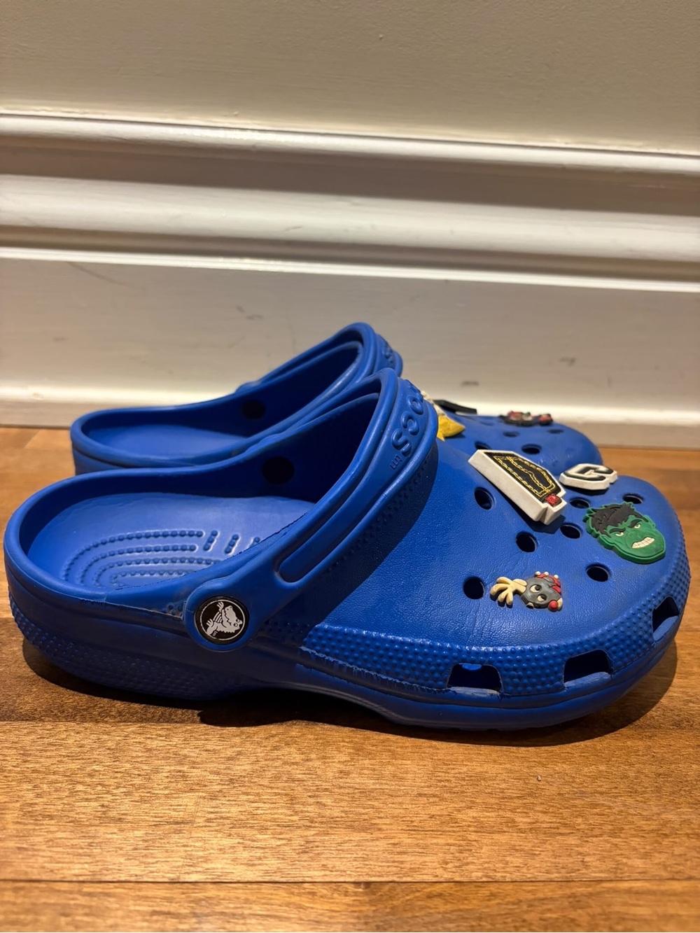 CROCS Kids Blue Clog Sandals with Playful Charms